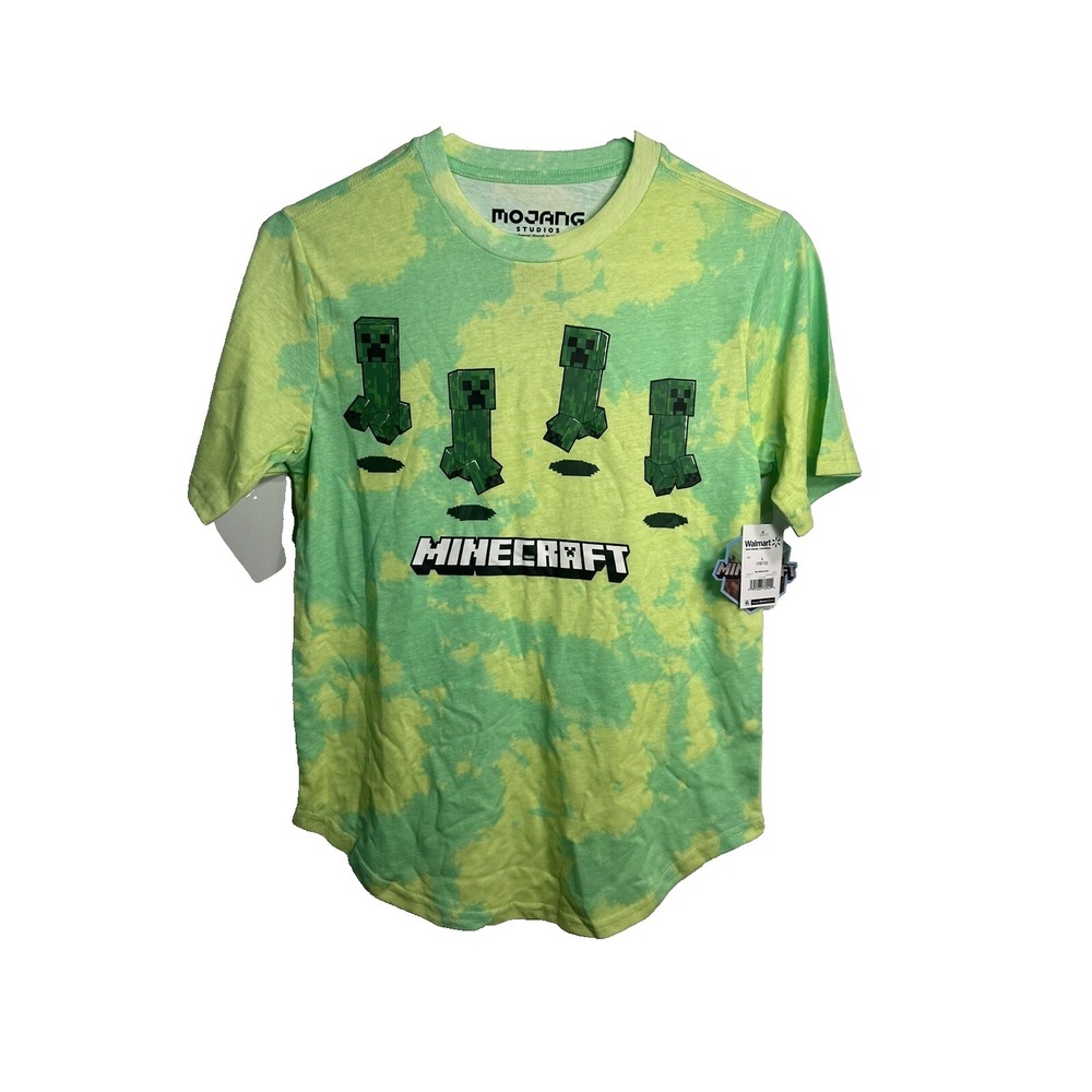 mojang minecraft boys short sleeve shirt‎ size large 10 12
